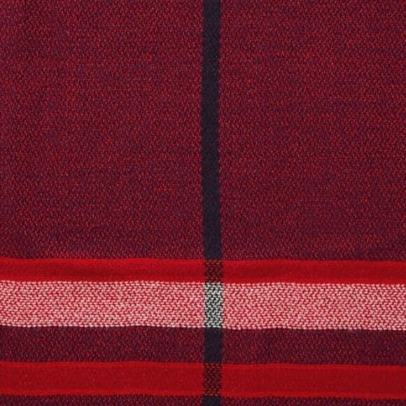 J.Jill NWT $49 Ruby Red Multi Exploded Plaid Oversized Plaid Scarf Wrap Fringe - Picture 2 of 4